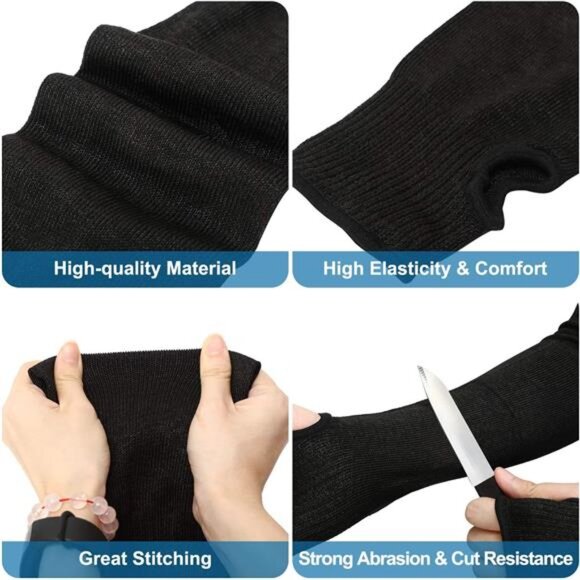 Arm Protection Sleeves Level 5 Cut 2 Pairs Heat Resistant Sleeves - Picture 4 of 7